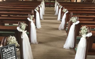 Summer Wedding Pew Ends